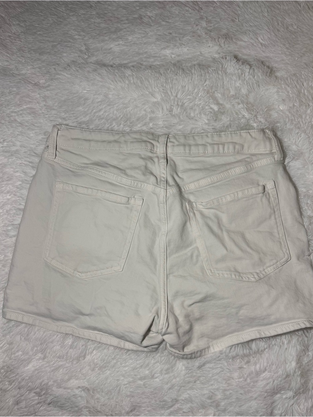 Old Navy White High Rise Denim Shorts Size 14 OG Straight Stretch - Picture 3 of 9